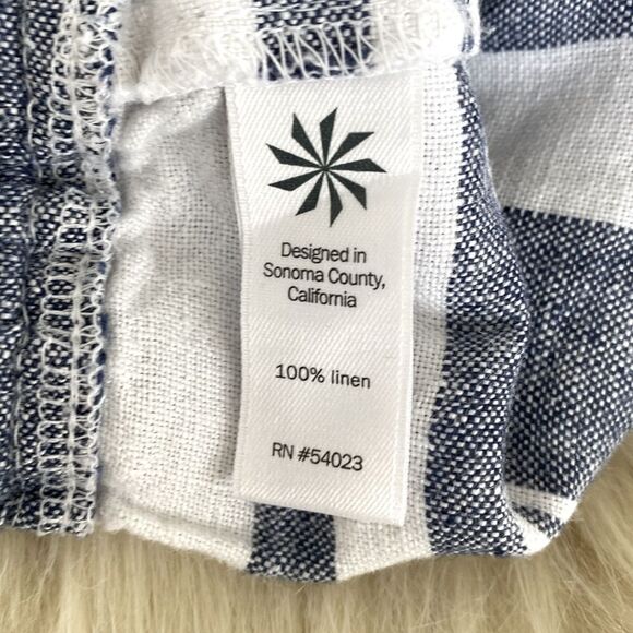 Athleta Bran Linen mid raised shorts sz 4 Beach Vacation Coastal Nautical - NWOT - Picture 6 of 7